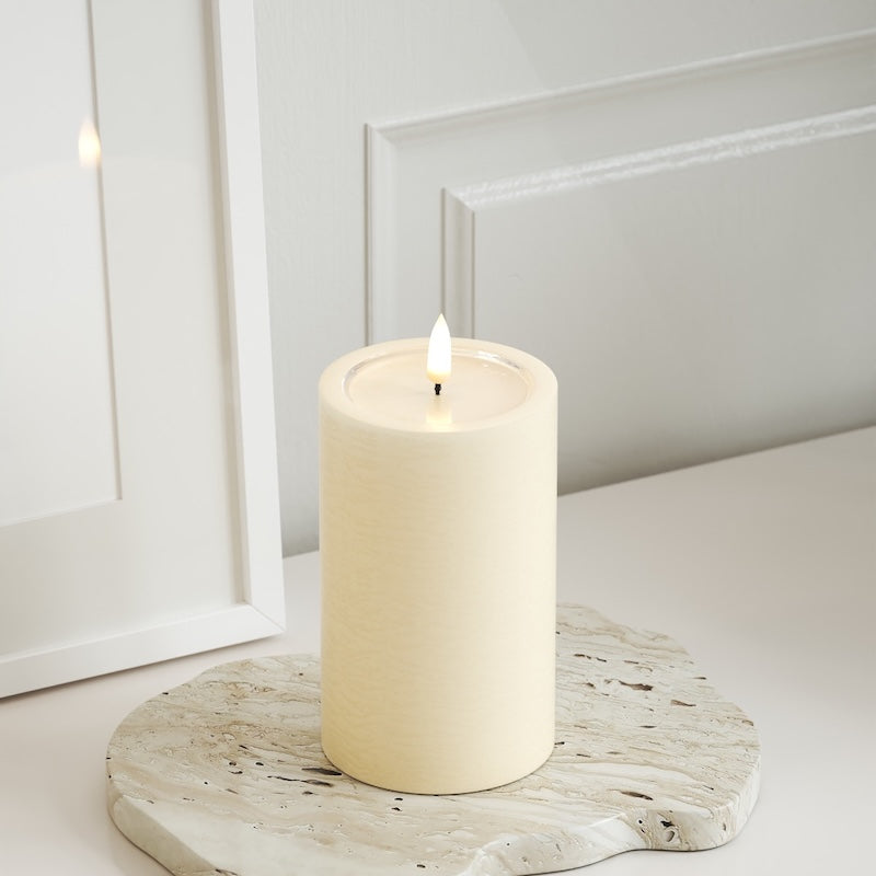 Led Kaars Pillar Creme 7,5 X 12,5 cm