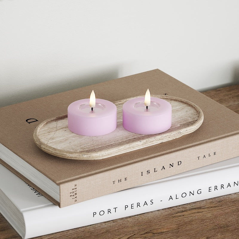 Led Tealights Pillar Pink 2 pieces large