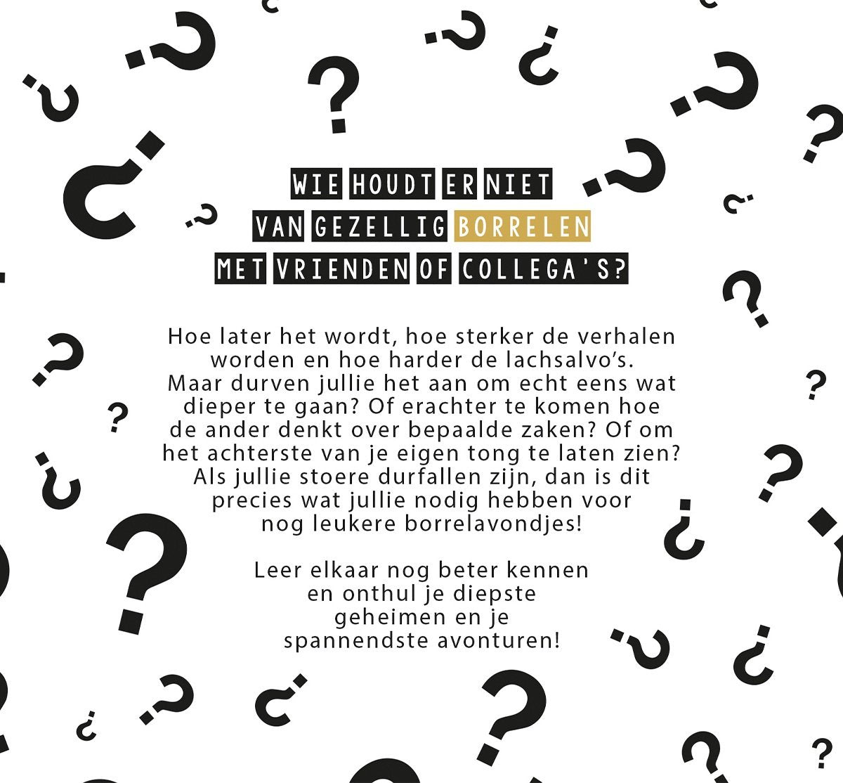 Wie aan tafel? | Borreltijd