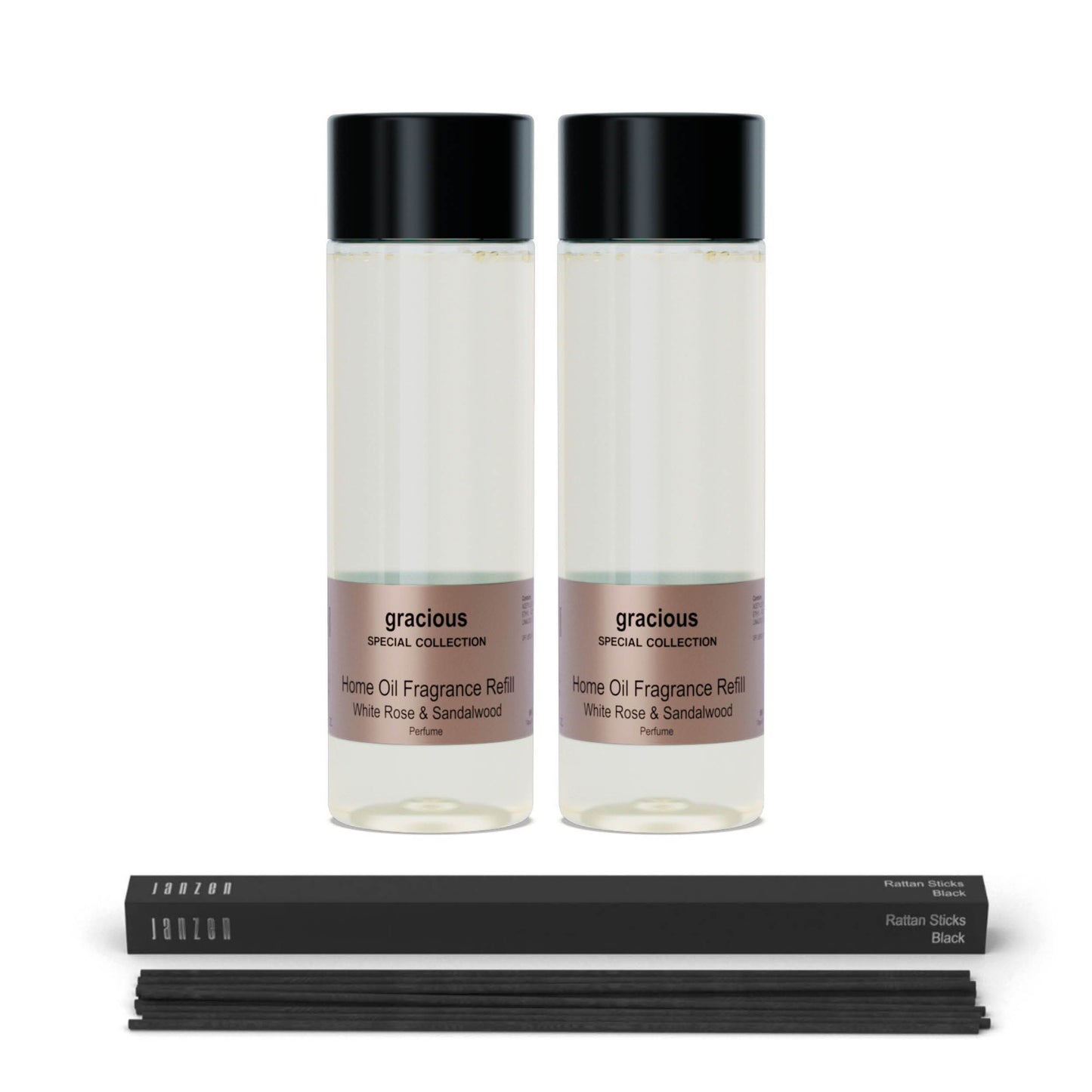 JANZEN Home Fragrance Refill Gracious 2-Pack | Navulling Geurstokjes Incl. Gratis Sticks