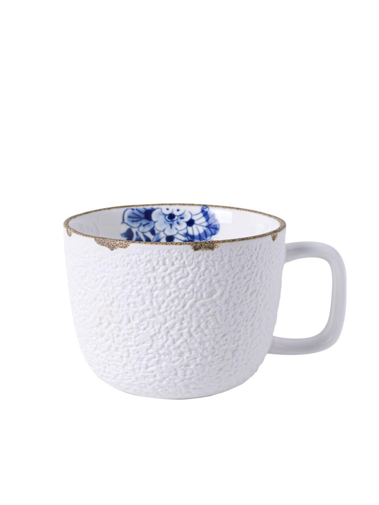 Blauw Bloesem Mok met oor