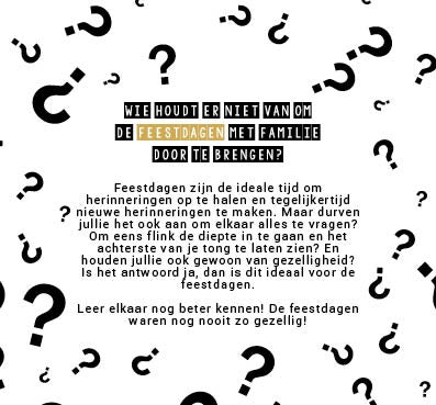 Wie aan tafel? | Feestdagen editie