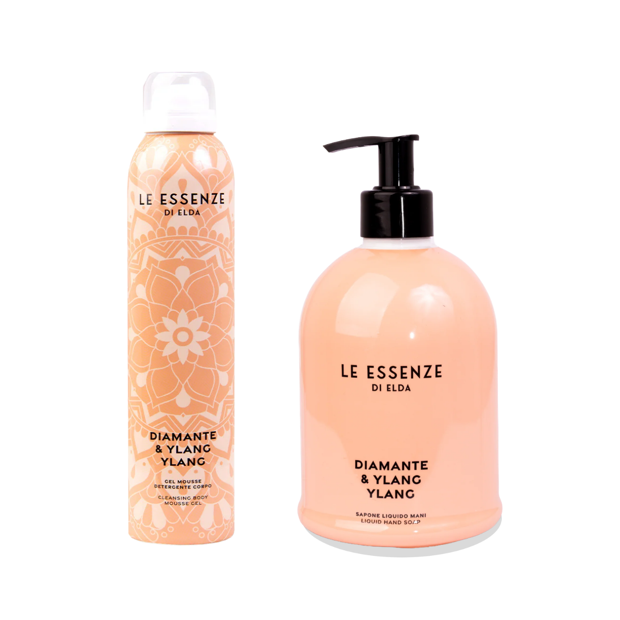 Le Essenze di Elda Diamante &amp; Ylang Ylang Handzeep &amp; Douchegel Duo – Exotisch Bloemig